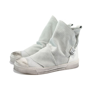 Бели дамски кецове, естествена кожа - спортни кецове за пролетта и лятото N 10008236