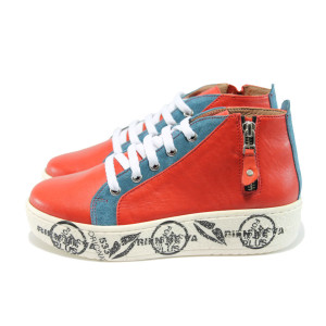 Анатомични черни дамски кецове, естествена кожа - спортни обувки за пролетта и есента N 10008259