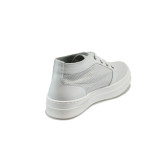 Бели ортопедични дамски обувки с равна подметка, естествена кожа - всекидневни обувки за пролетта и лятото N 10008253