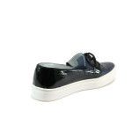 Сини дамски обувки с равна подметка, естествена кожа - всекидневни обувки за пролетта и лятото N 10008271