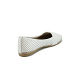 Бели дамски обувки с равна подметка, здрава еко-кожа - всекидневни обувки за пролетта и лятото N 10008328