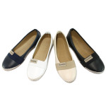 Бежови дамски обувки с равна подметка, здрава еко-кожа - ежедневни обувки за пролетта и лятото N 10008326