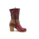 Червени летни дамски боти, естествена кожа - всекидневни обувки за пролетта и лятото N 10008331