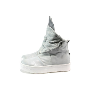 Бели дамски кецове, естествена кожа - всекидневни обувки за пролетта и лятото N 10008332