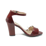 Винени дамски сандали, еко-кожа с крокодилска шарка - всекидневни обувки за лятото N 10008411