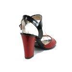 Червени дамски сандали, лачена еко кожа - всекидневни обувки за лятото N 10008415