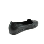 Анатомични черни дамски обувки с равна подметка, естествена кожа - всекидневни обувки за пролетта и лятото N 10008453