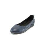 Анатомични сини дамски обувки с равна подметка, естествена кожа - всекидневни обувки за пролетта и лятото N 10008491