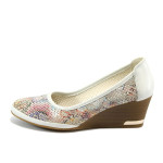 Анатомични бели дамски обувки с платформа, естествена кожа - всекидневни обувки за пролетта и лятото N 10008505