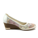 Анатомични бели дамски обувки с платформа, естествена кожа - всекидневни обувки за пролетта и лятото N 10008505