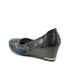 Анатомични черни дамски обувки с платформа, естествена кожа - всекидневни обувки за пролетта и лятото N 10008506