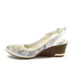 Анатомични бели дамски обувки с платформа, естествена кожа - всекидневни обувки за пролетта и лятото N 10008507