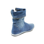 Сини летни дамски боти, текстилна материя - всекидневни обувки за пролетта и лятото N 10008523