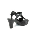 Анатомични черни дамски сандали, естествена кожа - всекидневни обувки за лятото N 10005745