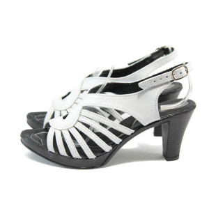 Анатомични бели дамски сандали, естествена кожа - всекидневни обувки за лятото N 10008559