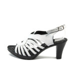 Анатомични бели дамски сандали, естествена кожа - всекидневни обувки за лятото N 10008559