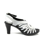 Анатомични бели дамски сандали, естествена кожа - всекидневни обувки за лятото N 10008559