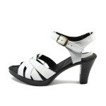 Анатомични бели дамски сандали, естествена кожа - всекидневни обувки за лятото N 10008560