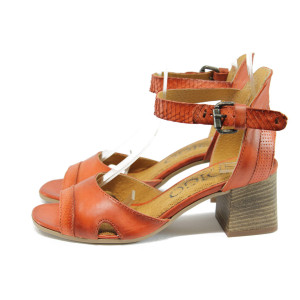 Анатомични червени дамски сандали, естествена кожа - всекидневни обувки за пролетта и лятото N 10008655