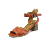 Анатомични червени дамски сандали, естествена кожа - всекидневни обувки за пролетта и лятото N 10008655