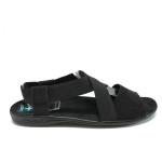 анатомични черни дамски сандали, текстилна материя - всекидневни обувки за лятото N 10008662