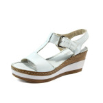 Анатомични бели дамски сандали, естествена кожа - всекидневни обувки за лятото N 10008690