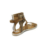 Анатомични бежови дамски сандали, естествена кожа - всекидневни обувки за лятото N 10008693