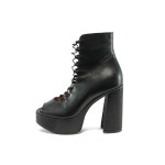 Черни летни дамски боти, естествена кожа - всекидневни обувки за лятото N 10008704