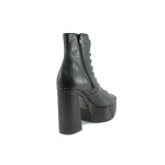 Черни летни дамски боти, естествена кожа - всекидневни обувки за лятото N 10008704