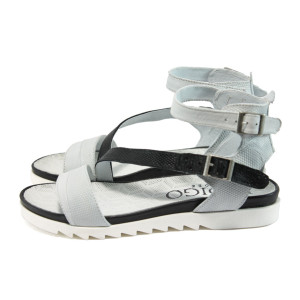 Анатомични бели дамски сандали, естествена кожа - всекидневни обувки за лятото N 10008707