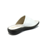 Анатомични бели дамски чехли, естествена кожа - всекидневни обувки за пролетта и лятото N 10008713