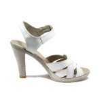 Анатомични бели дамски сандали, естествена кожа - ежедневни обувки за лятото N 10008716