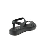 Анатомични черни дамски сандали, естествена кожа - всекидневни обувки за лятото N 10008727