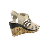 Анатомични бежови дамски сандали, естествена кожа - всекидневни обувки за лятото N 10008740