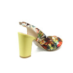 Жълти дамски сандали, текстилна материя - всекидневни обувки за лятото N 10008754