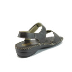 Анатомични кафяви дамски сандали, естествена кожа - всекидневни обувки за лятото N 10008755