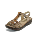 Анатомични бежови дамски сандали, естествена кожа - всекидневни обувки за лятото N 10008798