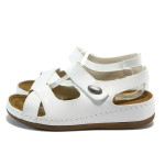 Анатомични бели дамски сандали, здрава еко-кожа - всекидневни обувки за лятото N 10008807