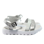 Анатомични бели дамски сандали, естествена кожа - всекидневни обувки за лятото N 10008866