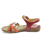 Анатомични червени дамски сандали, естествена кожа - всекидневни обувки за лятото N 10008864