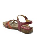 Анатомични червени дамски сандали, естествена кожа - всекидневни обувки за лятото N 10008864