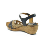 Анатомични сини дамски сандали, естествена кожа - всекидневни обувки за лятото N 10008865