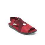 Анатомични винени дамски сандали, текстилна материя - всекидневни обувки за лятото N 10008883