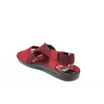 Анатомични винени дамски сандали, текстилна материя - всекидневни обувки за лятото N 10008883