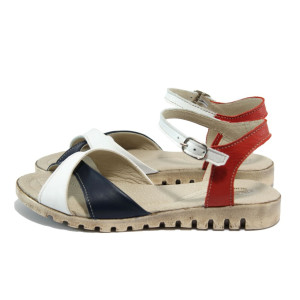 Анатомични бели дамски сандали, естествена кожа - всекидневни обувки за лятото N 10008957