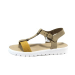 Анатомични жълти дамски сандали, естествена кожа - всекидневни обувки за лятото N 10008981