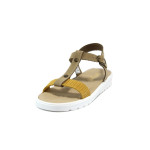 Анатомични жълти дамски сандали, естествена кожа - всекидневни обувки за лятото N 10008981