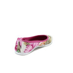 Розови дамски обувки с равна подметка, текстилна материя - спортни обувки за пролетта и лятото N 10008978