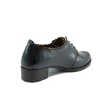 Сини дамски обувки със среден ток, естествена кожа - всекидневни обувки за есента и зимата N 10009156