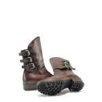 Винени дамски боти, естествена кожа - всекидневни обувки за есента и зимата N 10009164